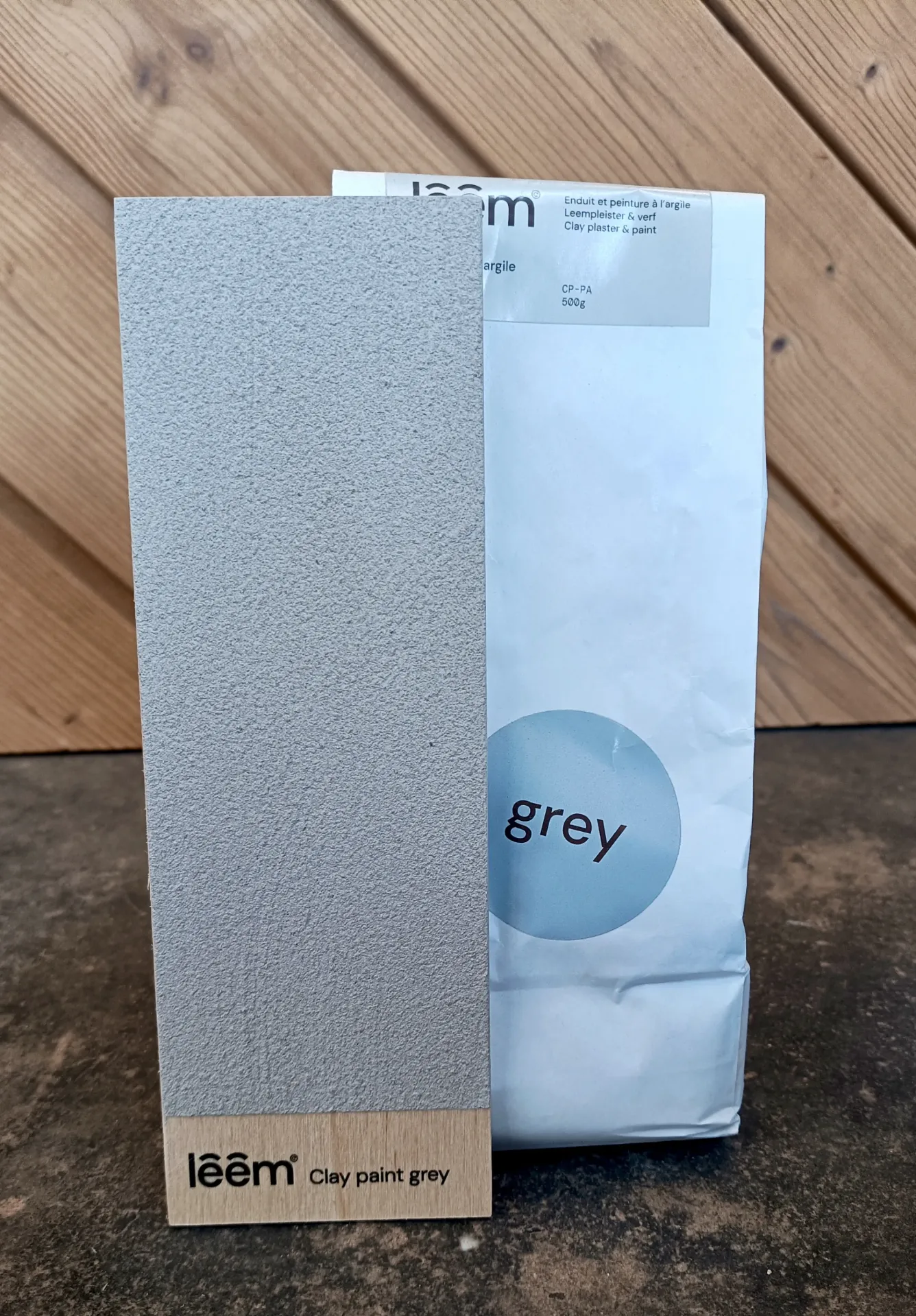 Leem verf 500g Grey